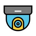 Security camera color line icon Royalty Free Stock Photo