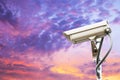 Security camera on colorful sky Royalty Free Stock Photo