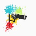 Security camera camera. Grunge vector illustration