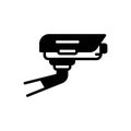 Black solid icon for Security camera, security and record