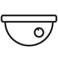 Security Camera Isolated Line Vector Icon that can be easily modified or edited. Royalty Free Stock Photo