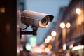 Security camera on modern building. Professional surveillance cameras. CCTV on the wall in the city. Security system, technology Royalty Free Stock Photo