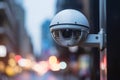 Security camera on modern building. Professional surveillance cameras. CCTV on the wall in the city. Security system, technology Royalty Free Stock Photo