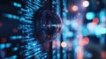 Security camera monitoring binary code in server room