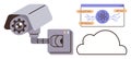Security Camera Monitoring Data in Cloud-Based Surveillance System Royalty Free Stock Photo