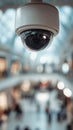 Security camera monitors activity in shopping mall during busy afternoon Royalty Free Stock Photo