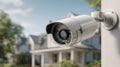 Security camera motion detection system recognizes and identifies people. Royalty Free Stock Photo