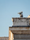 Security camera over a palace recording Royalty Free Stock Photo
