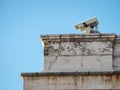 Security camera over a palace recording Royalty Free Stock Photo