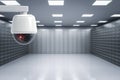 Security camera in safe deposit boxes room Royalty Free Stock Photo