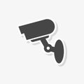 Security camera sticker, simple vector icon