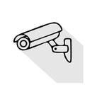 Security camera vector flat icon, safety system logo Royalty Free Stock Photo