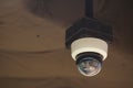 Security cameras dome type install on the ceiling Royalty Free Stock Photo