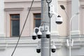 Security cameras. A large number of cameras for tracking people