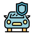Security car icon color outline vector Royalty Free Stock Photo