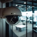 Security CCTV camera installed in modern office building Royalty Free Stock Photo