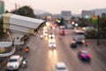 Security CCTV camera operating over the road Royalty Free Stock Photo