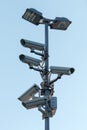Security cctv cameras on pylon Royalty Free Stock Photo