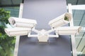 Security cctv cameras on the wall Royalty Free Stock Photo