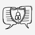 Security chat doodle vector icon. Drawing sketch illustration hand drawn line eps10 Royalty Free Stock Photo