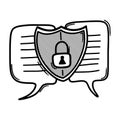 Security chat doodle vector icon. Drawing sketch illustration hand drawn line eps10 Royalty Free Stock Photo