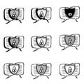 Security chat doodle vector icon. Drawing sketch illustration hand drawn line eps10 Royalty Free Stock Photo