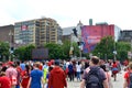 Security check lines for Canada Day in Ottawa