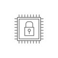 security, chip icon. Element of cyber crime icon. Thin line icon for website design and development, app development