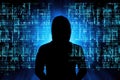 Security code hacker network hacking crime technology binary internet computer virus Royalty Free Stock Photo