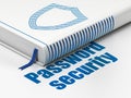 Security concept: book Contoured Shield, Password Security Royalty Free Stock Photo