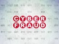 Security concept: Cyber Fraud on Digital Data Paper background