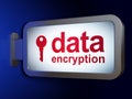 Security concept: Data Encryption and Key on billboard background Royalty Free Stock Photo