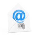 Security Concept. E-mail Sign in Envelope with Key and Keylock. Royalty Free Stock Photo