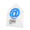 Security Concept. E-mail Sign in Envelope with Key and Keylock. Royalty Free Stock Photo