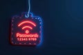 Security concept, Easy wi-fi password. Generative AI Royalty Free Stock Photo