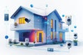 Security concept ecosystems security cameras digital the protection self urgent alerts zoom art watchful learning communicative sy