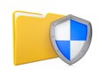 Security Concept. Folder Icon with Shield Royalty Free Stock Photo