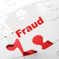 Security concept: Fraud on puzzle background Royalty Free Stock Photo