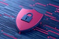 Security concept, lock, binary digits as background