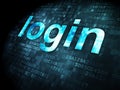 Security concept: login on digital background