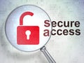 Security concept: Opened Padlock and Secure Access Royalty Free Stock Photo