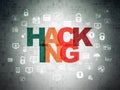 Security concept: Hacking on Digital Data Paper background Royalty Free Stock Photo