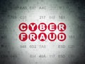 Security concept: Cyber Fraud on Digital Data Paper background