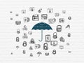 Security concept: Umbrella on wall background Royalty Free Stock Photo