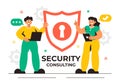 Security Consulting Illustration Featuring Information Technology and Ethical Hackers Conducting Testing, Development