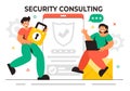 Security Consulting Illustration Featuring Information Technology and Ethical Hackers Conducting Testing, Development