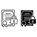 Security contract icon vector set. Cyber defence lock illustration sign collection. Private protection symbol.