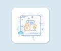 Security contract line icon. Cyber defence lock sign. Vector