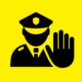 Security control icon, stop police sign Royalty Free Stock Photo