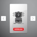 security, credit card, card, hacking, hack Glyph Icon in Carousal Pagination Slider Design & Red Download Button Royalty Free Stock Photo